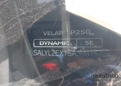 2025 Land Rover Range Rover Velar P250 Dynamic Se from USA, damaged, VIN SALYL2EX1SA398157